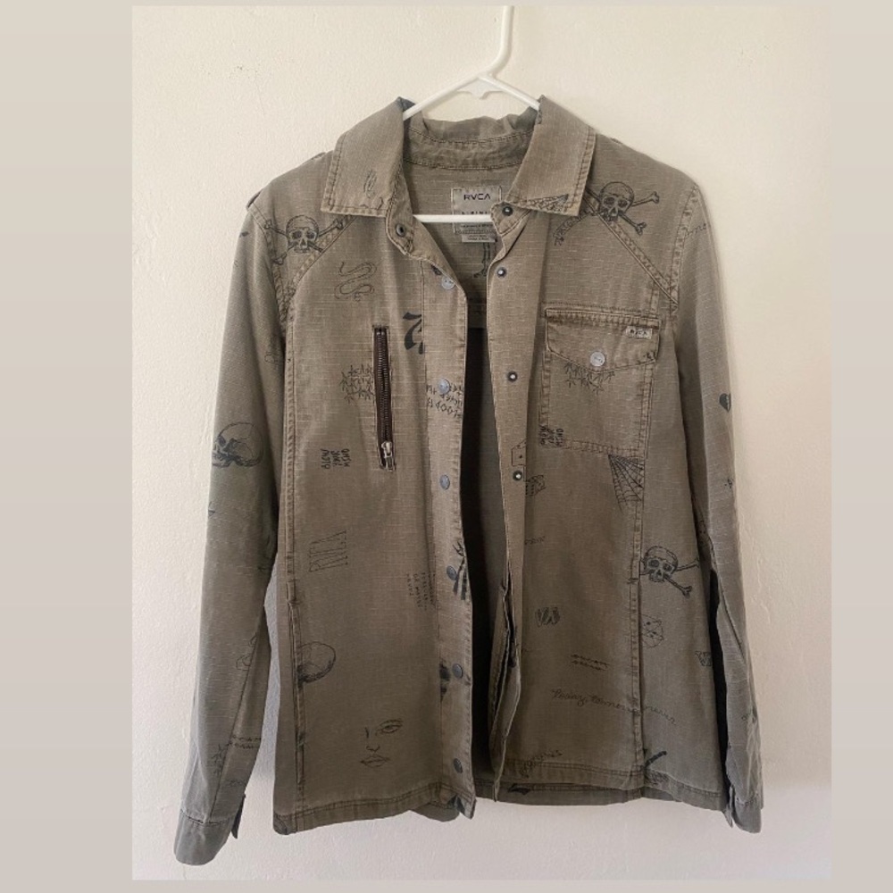 RVCA oversized utility jacket with graphics.